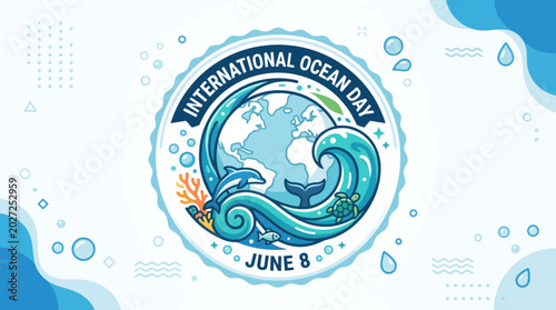 International ocean day badge
