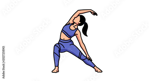 Tablou pe pânză Woman in yoga pose stretching.