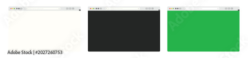 Bild auf Leinwand Browser window mockups with light, dark, and green screen