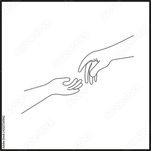 Obraz na plátně continuous line drawing of hand shake vector illustration art design editable st
