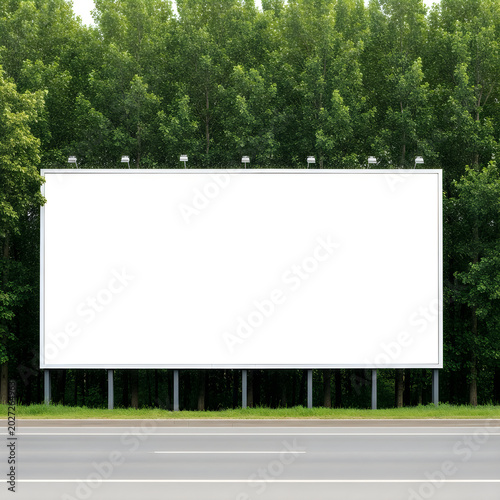 Large outdoor movie screen in a green forest setting isolated on white background