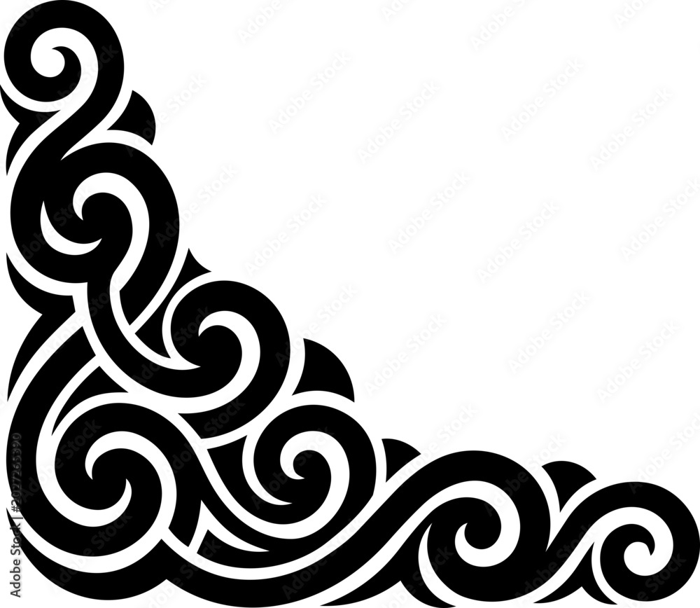 Fototapeta premium Elegant Abstract Wave Corner Border