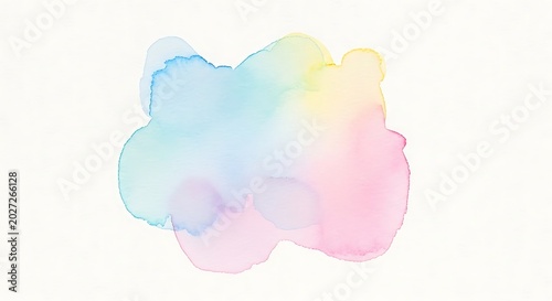 Abstract watercolor background with soft pastel colors isolated on white background