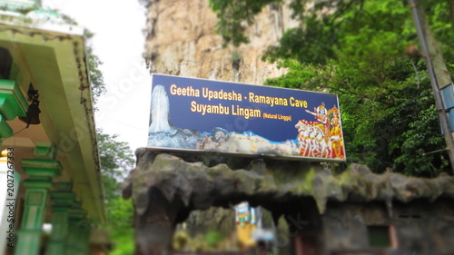 Canvas Print Entrance to Hindu shrine in Ramayana cave