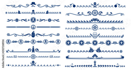 Canvas-taulu Marine and nautical border dividers, separators