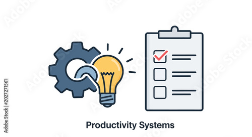 Foto Productivity Systems Concept Illustration Design.