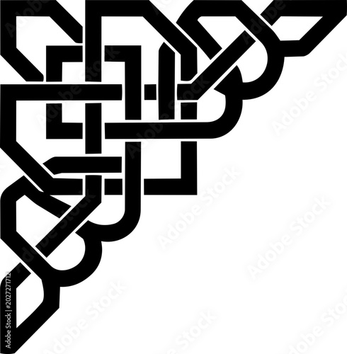 Elegant Islamic Corner Border with Traditional Arabesque Patterns