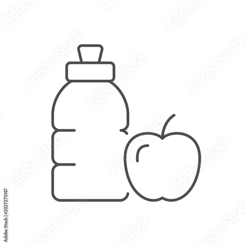 Water and apple line icon