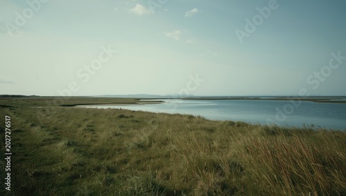 Calm rural shoreline scene ...