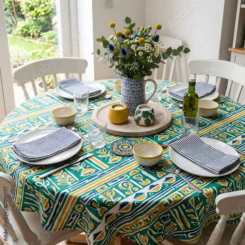 Table decor - Brazilian flag colours 