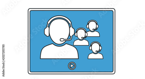 Customer Service Representative Wearing Headset.