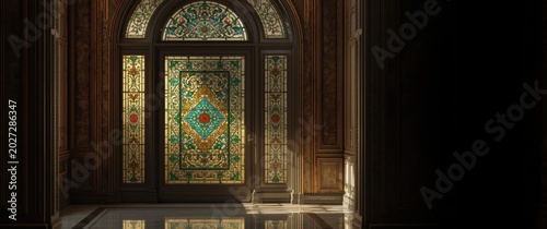 Artistic stained glass pane...