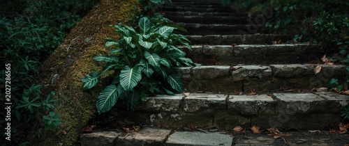 A leafy houseplant arranged...
