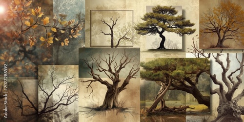 Artistic tree motif frames ...