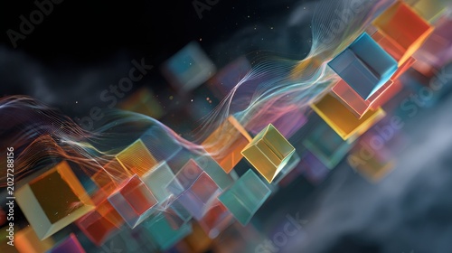 abstract concept, smooth shapes, fluid geometry, modern aesthetic, geometric flow