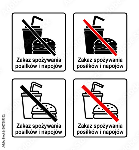 Znak zakazujący jedzenia i picia