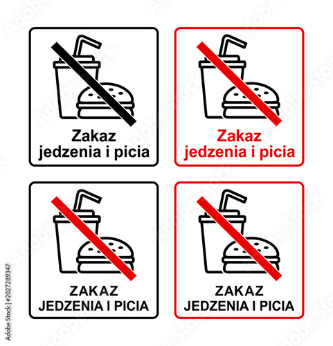 Znak zakazujący jedzenia i picia