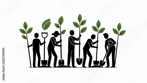 Foto Environment Day Planting, Greening, Eco Friendly, Environmental Conservation Vec