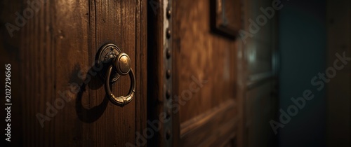 Antique wooden door showcas...
