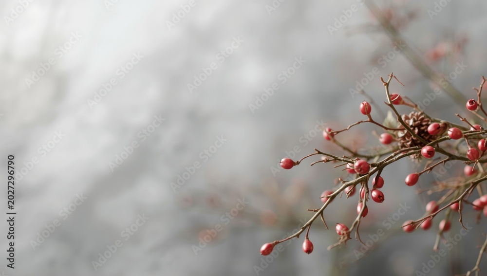 Fototapeta premium christmas twig garland horizontal banner template featuring copy space