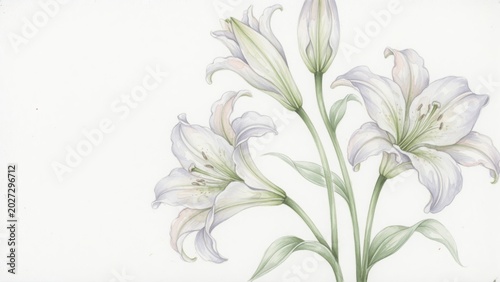 Elegant White Lilies in Soft Pastel Colors for Floral Designs