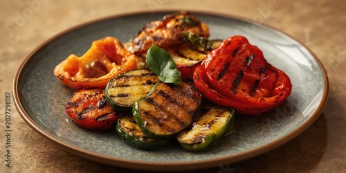 Bright grilled bell pepper ...