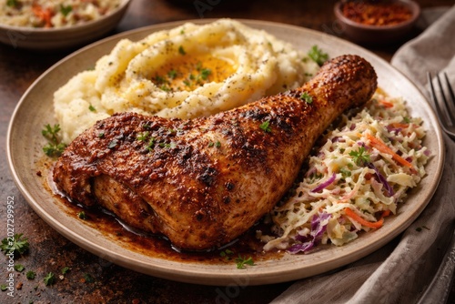 Spiced chicken leg dinner f...