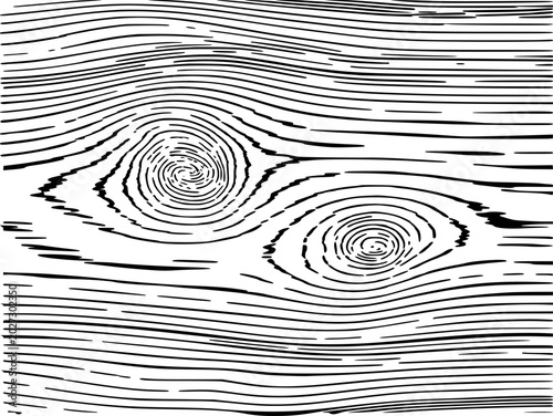 Εκτύπωση καμβά Black and white wood grain pattern with distinct knots, abstract texture