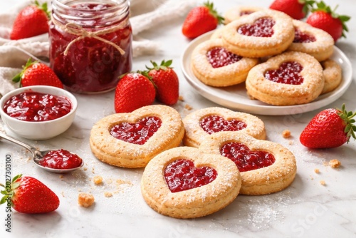 Homemade strawberry jam coo...