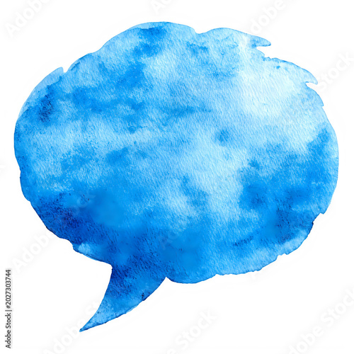 Watercolor speech bubble illustration isolated on transparent background