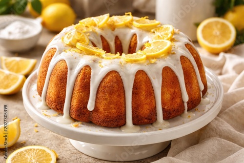 Moist lemon bundt cake coat...