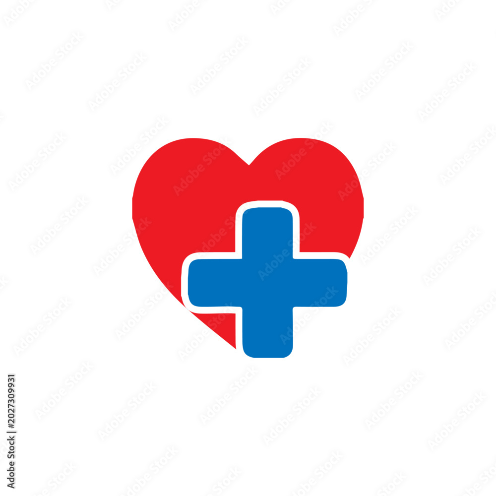 Fototapeta premium Medical Healthcare Logo Design, clinic logo, Medical Cross Line Symbol, Health care cardio prevention logo, medical, healthcare and pharmacy icons, medical sign, doctors sign