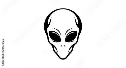 Photos Alien head with large black eyes.