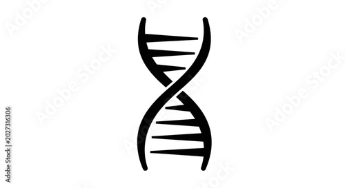 DNA Double Helix Molecular Structure Icon.