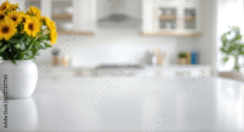Bright kitchen interior fea...