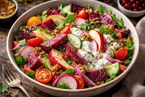 Vibrant vegetable and beetr...