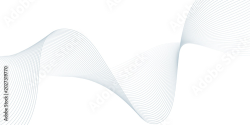 Abstract Blue Wavy Background Vector with Flowing Curves and Modern Wave Design
