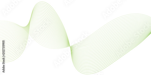 Abstract Green Wave Line Background with Modern Flow Design