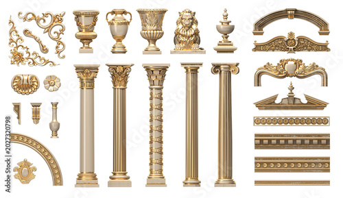 Konstfotografi Set classic architectural details elements