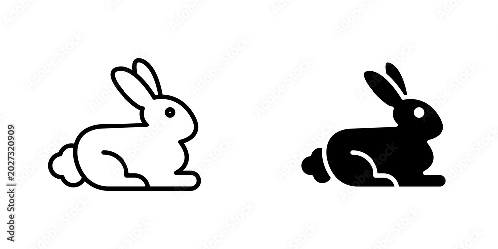 Fototapeta premium Rabbit icons for app and websites.