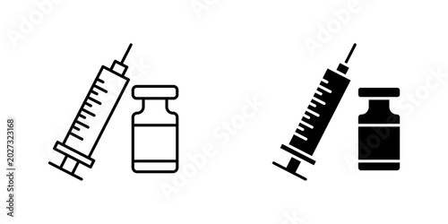Foto Vaccine vial icons for app and websites.
