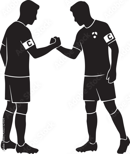 Soccer Team Captain Armband Handshake Respect Silhouettes