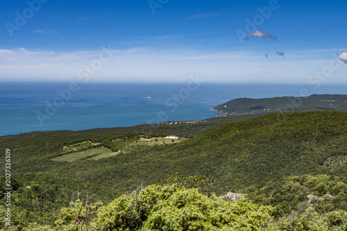 La costa tirrenica dal monte pelato dietro Castiglioncello