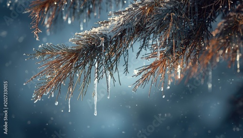 Authentic snowy winter fore...