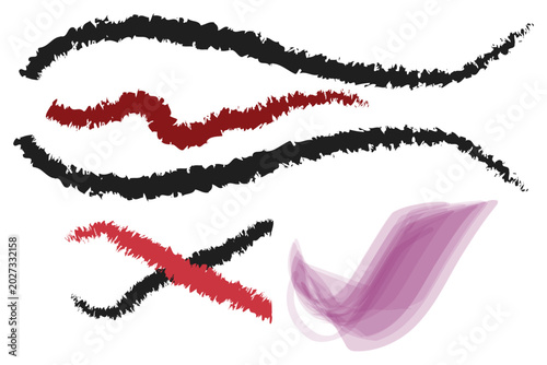 Abstract Grunge Brush Stroke Collection Artistic Ink Scribble Vector Elements