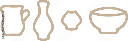 various ceramic products in antique style