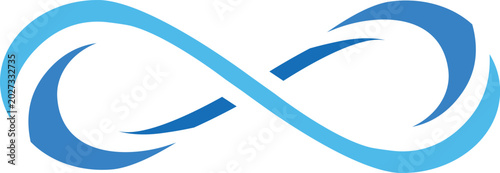 abstrat stylized infinity sign over white