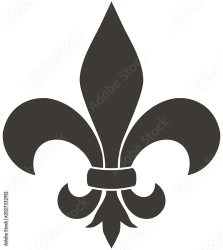 monochrom image of the symbol of fleur-de-lis