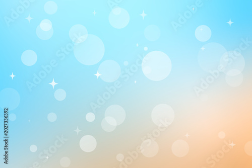Abstract Blurred Summer Beach Background with Bokeh Light. Tropical Vacation Concept. Vector Illustration