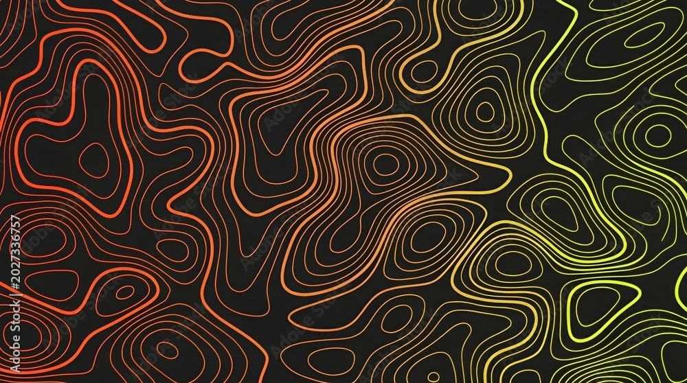Fototapeta premium Abstract swirling wave pattern in orange and yellow gradient with fluid motion texture